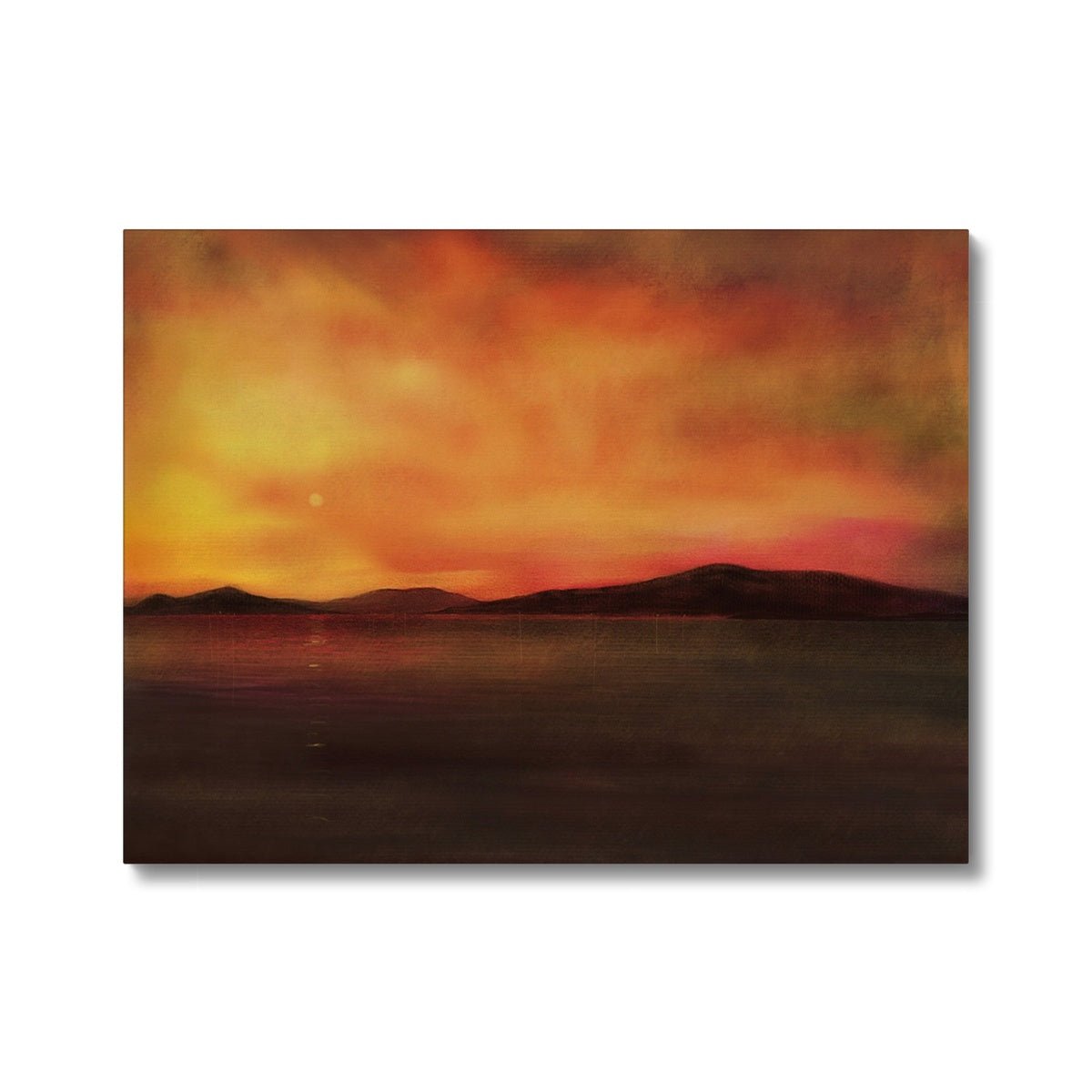 Isle Of Harris Sunset Painting | Canvas From Scotland-Contemporary Stretched Canvas Prints-Hebridean Islands Art Gallery-24"x18"-Paintings, Prints, Homeware, Art Gifts From Scotland By Scottish Artist Kevin Hunter