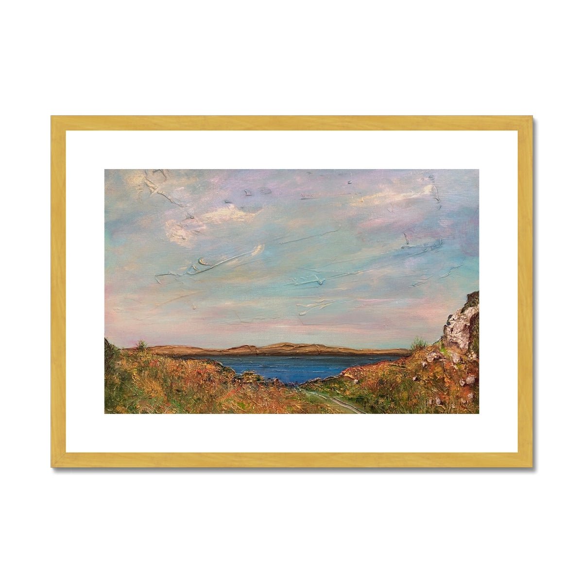 Jura From Crinan Painting | Antique Framed & Mounted Prints From Scotland