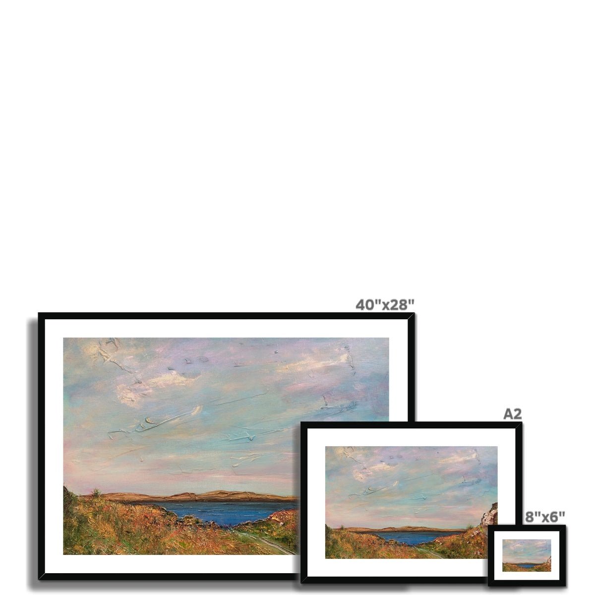 Jura From Crinan Painting | Framed & Mounted Prints From Scotland-Framed & Mounted Prints-Hebridean Islands Art Gallery-Paintings, Prints, Homeware, Art Gifts From Scotland By Scottish Artist Kevin Hunter