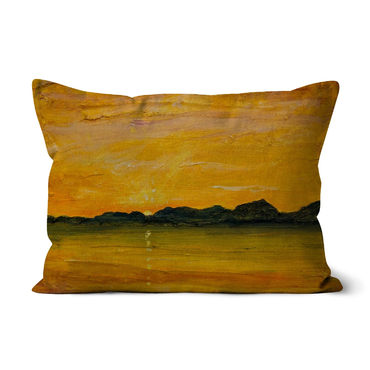 Jura Sunset Art Gifts Cushion | Hebridean Islands Art Gallery | Paintings, Prints, Homeware and Art Gifts From Scotland By Scottish Artist Kevin Hunter