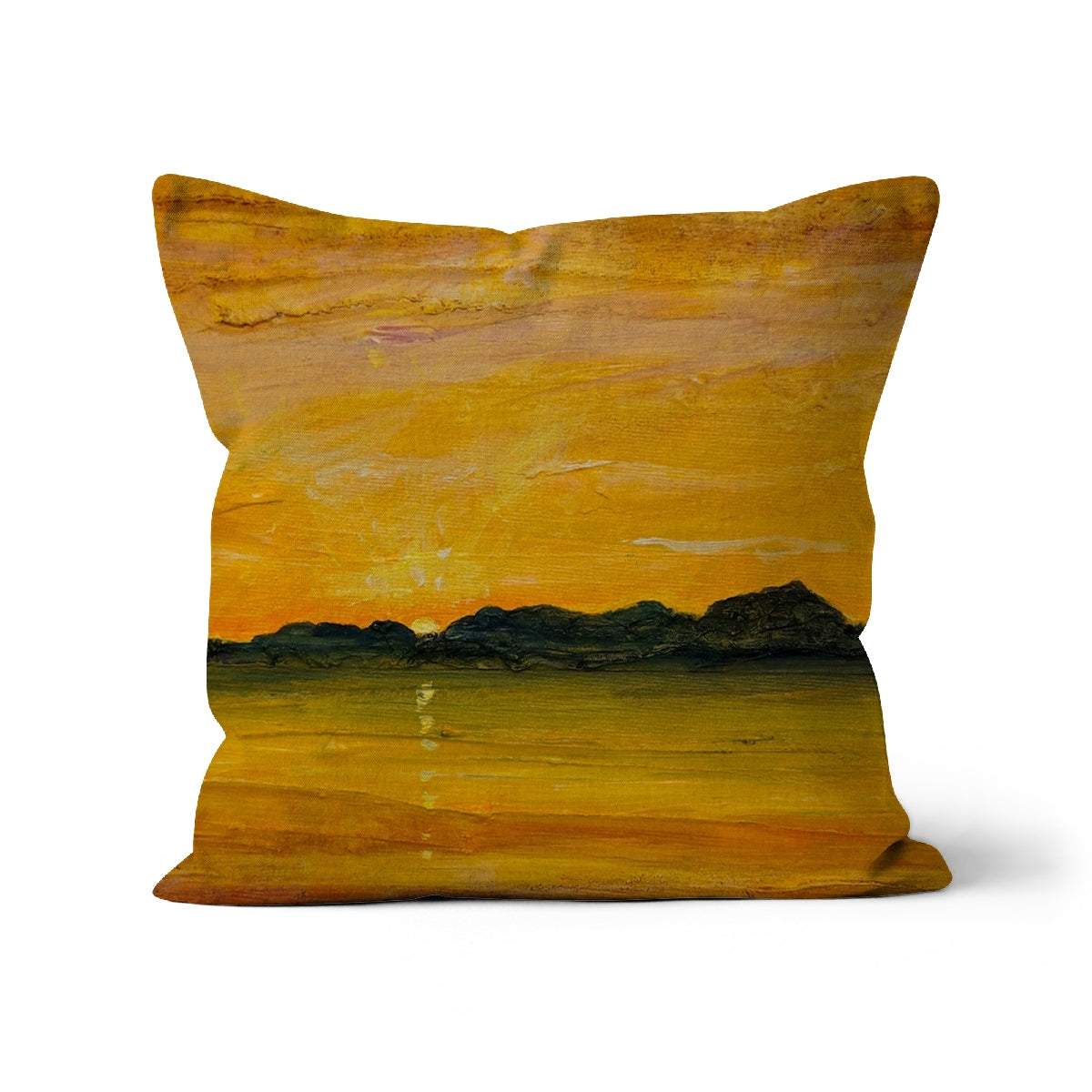 Jura Sunset Art Gifts Cushion | Hebridean Islands Art Gallery | Paintings, Prints, Homeware and Art Gifts From Scotland By Scottish Artist Kevin Hunter