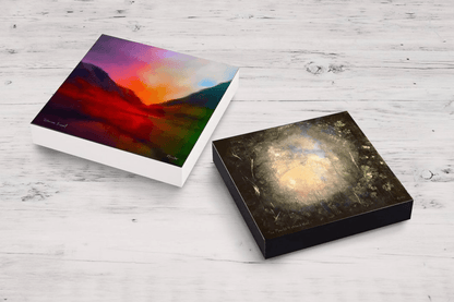 Jura Sunset Wooden Art Block