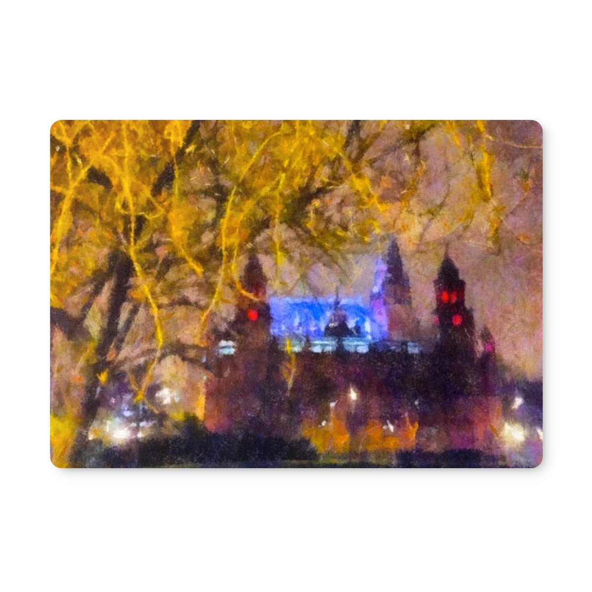 Kelvingrove Nights Glasgow Art Gifts Placemat-Placemats-Edinburgh & Glasgow Art Gallery-4 Placemats-Paintings, Prints, Homeware, Art Gifts From Scotland By Scottish Artist Kevin Hunter