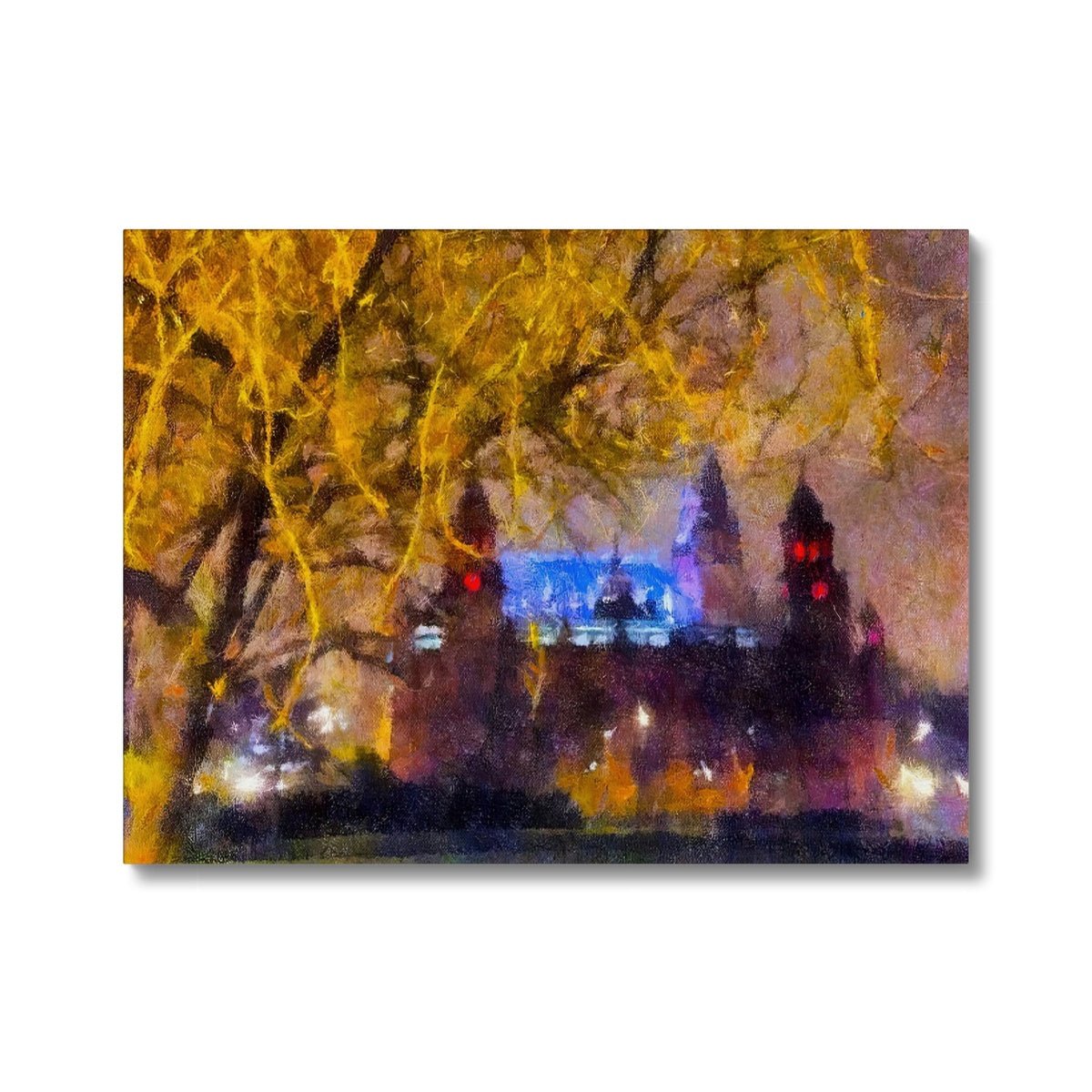 Kelvingrove Nights Painting | Canvas From Scotland-Contemporary Stretched Canvas Prints-Edinburgh & Glasgow Art Gallery-24"x18"-Paintings, Prints, Homeware, Art Gifts From Scotland By Scottish Artist Kevin Hunter