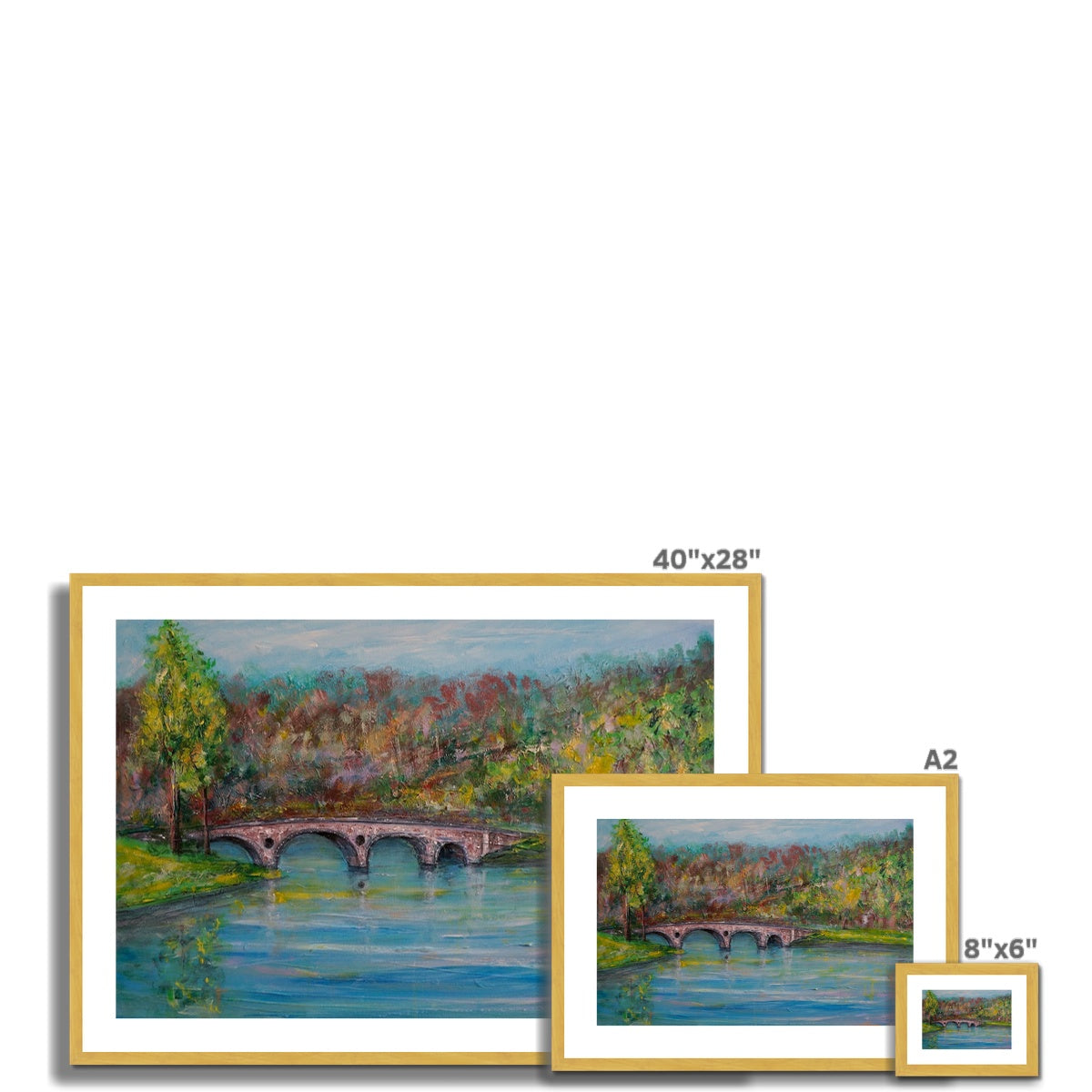 Kenmore Bridge Painting | Antique Framed & Mounted Prints From Scotland