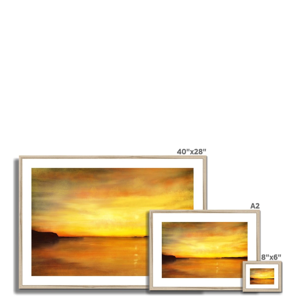 King's Cave Sunset Arran Painting | Framed & Mounted Prints From Scotland