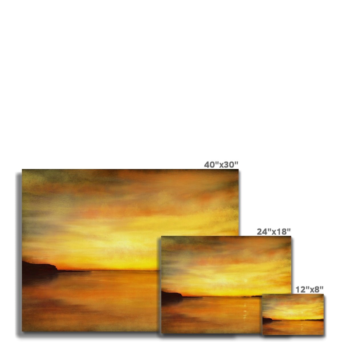 King's Cave Sunset Arran Painting | Canvas From Scotland-Contemporary Stretched Canvas Prints-Arran Art Gallery-Paintings, Prints, Homeware, Art Gifts From Scotland By Scottish Artist Kevin Hunter