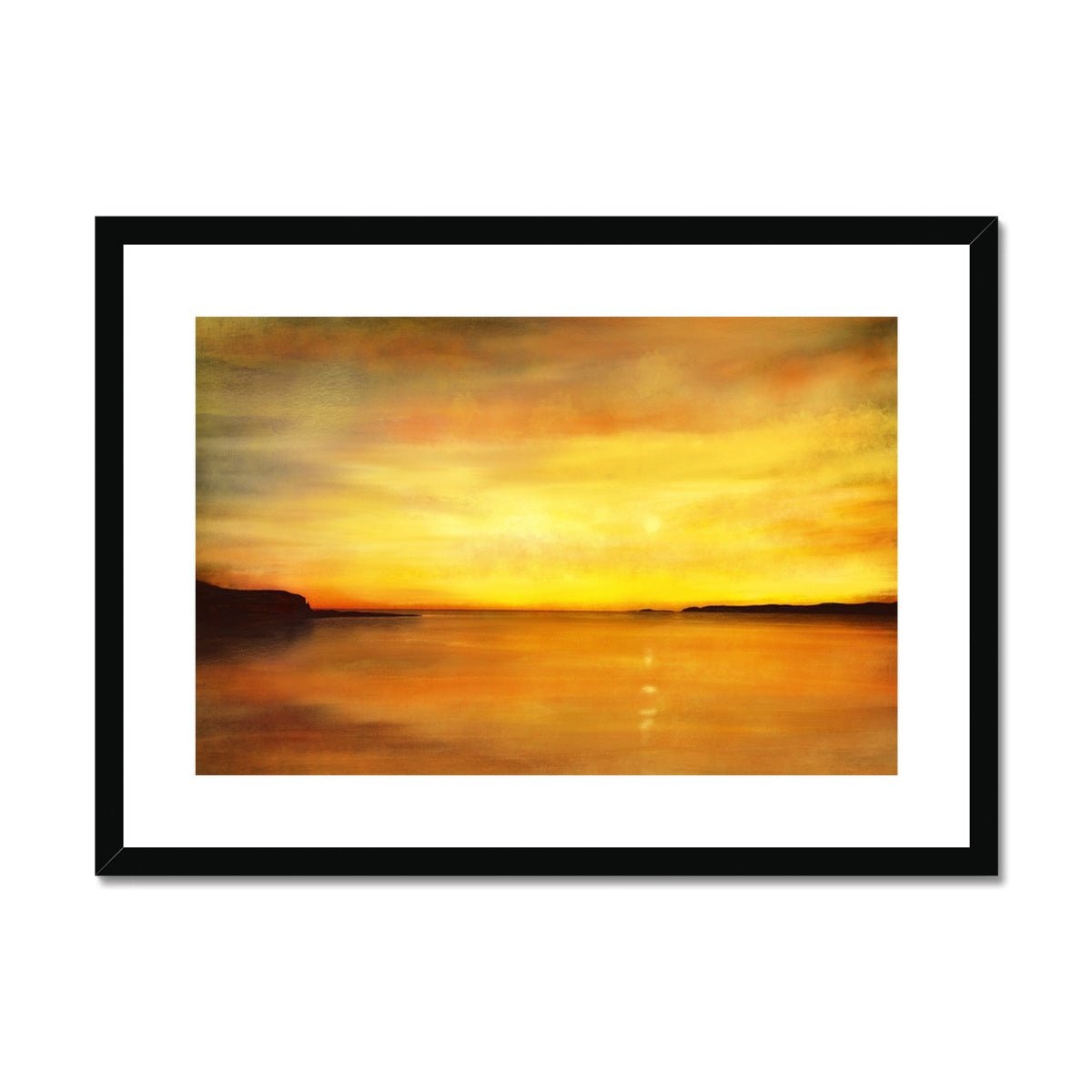 King's Cave Sunset Arran Painting | Framed & Mounted Prints From Scotland