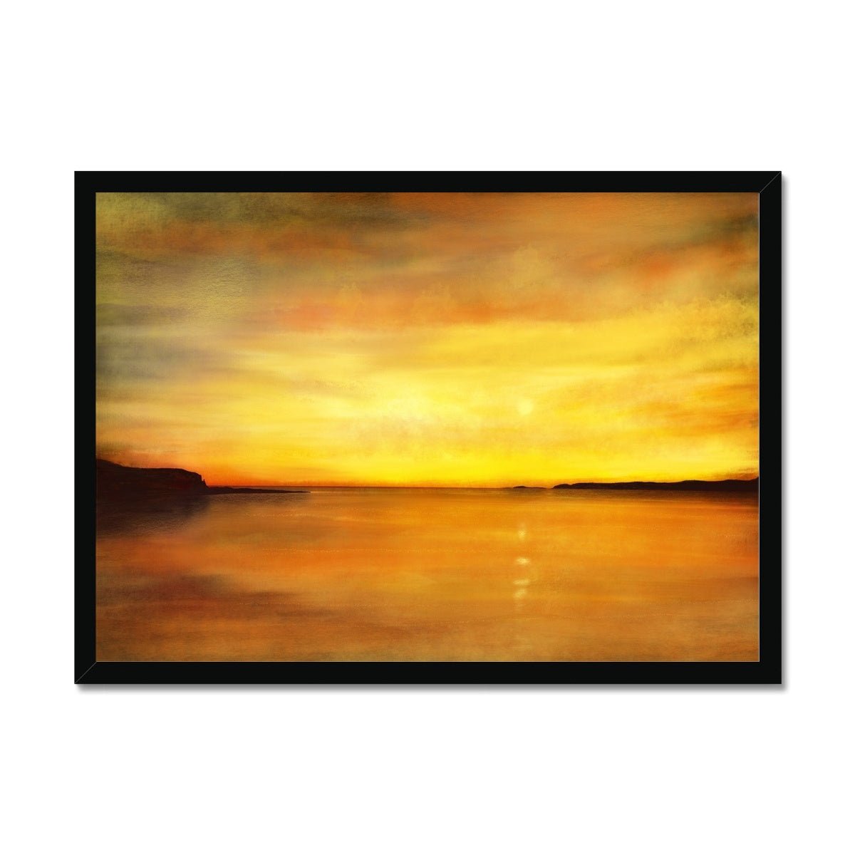 King's Cave Sunset Arran Painting | Framed Prints From Scotland