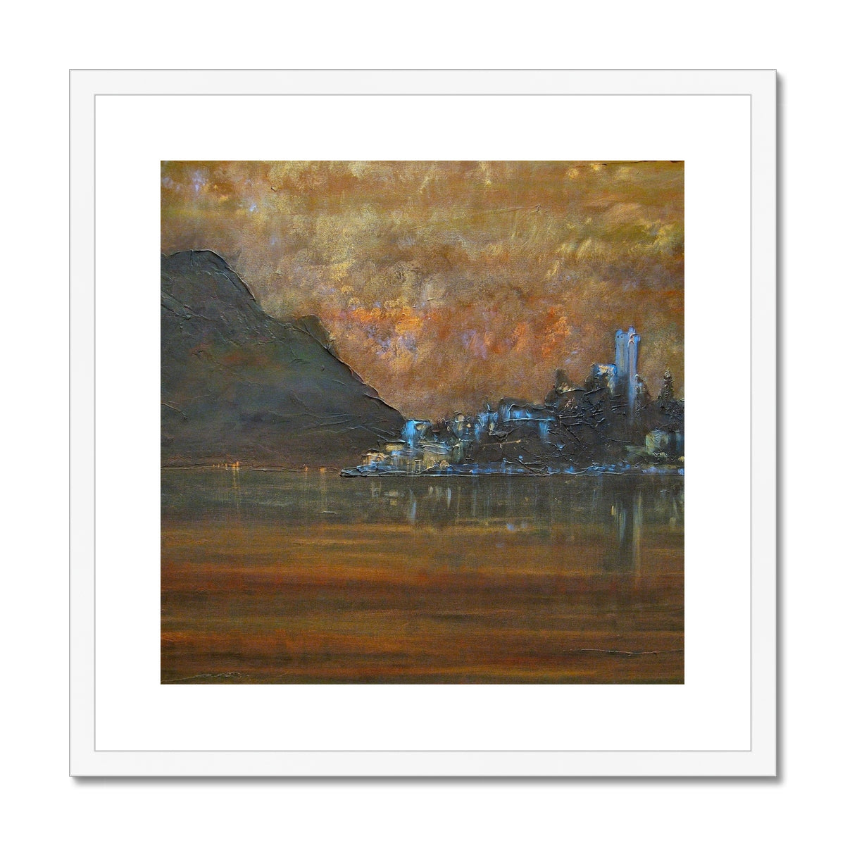 Lake Garda Dusk Italy Painting | Framed & Mounted Prints From Scotland