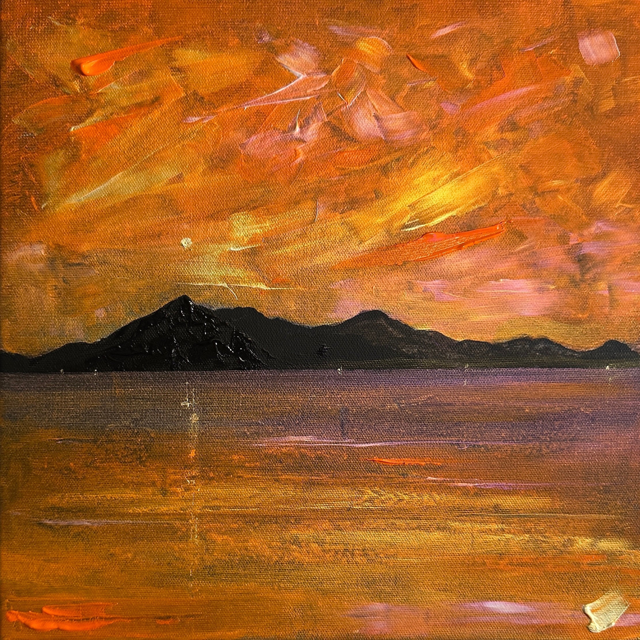 Last Of The Summer Dusk Arran Original Scottish Landscape Painting | Arran Art Gallery | Paintings, Prints, Homeware and Art Gifts From Scotland By Scottish Artist Kevin Hunter