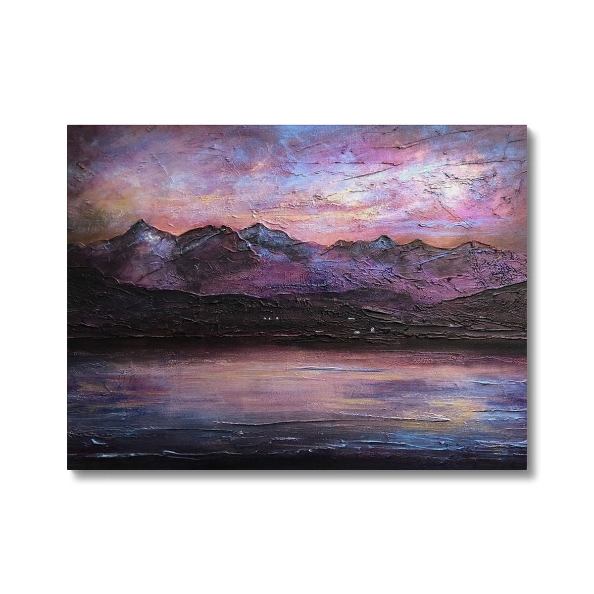 Last Skye Light Painting | Canvas From Scotland-Contemporary Stretched Canvas Prints-Skye Art Gallery-24"x18"-Paintings, Prints, Homeware, Art Gifts From Scotland By Scottish Artist Kevin Hunter
