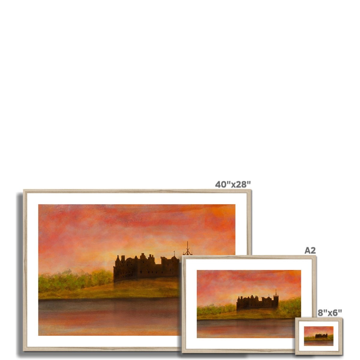 Linlithgow Palace Dusk Painting | Framed & Mounted Prints From Scotland-Framed & Mounted Prints-Historic & Iconic Scotland Art Gallery-Paintings, Prints, Homeware, Art Gifts From Scotland By Scottish Artist Kevin Hunter