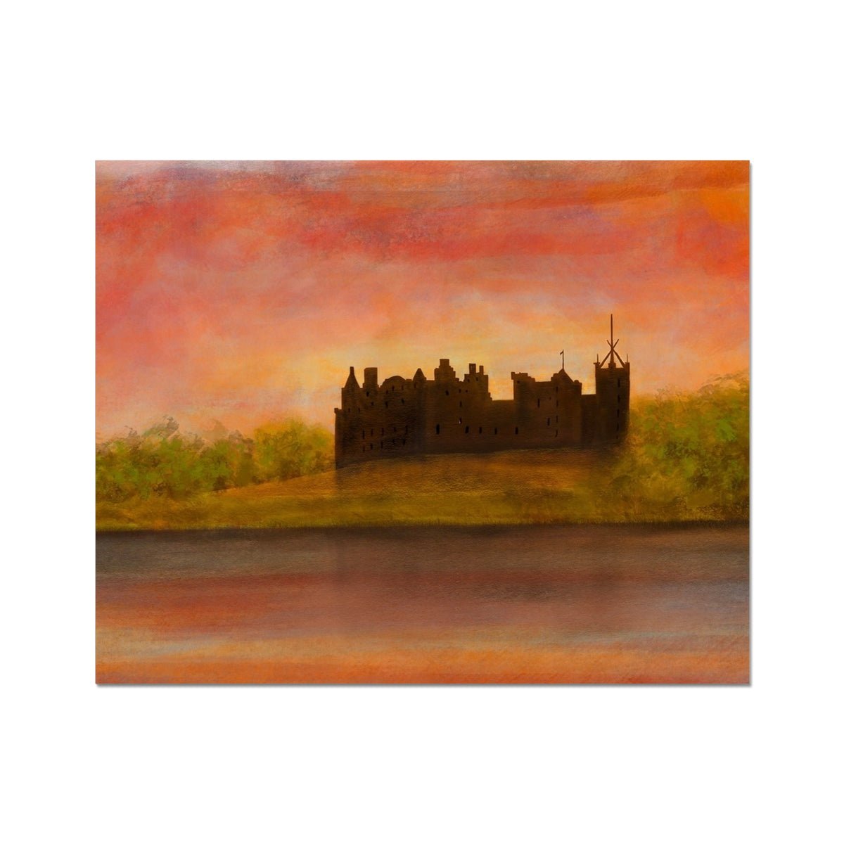 Linlithgow Palace Dusk Painting | Artist Proof Collector Prints From Scotland-Artist Proof Collector Prints-Historic & Iconic Scotland Art Gallery-20"x16"-Paintings, Prints, Homeware, Art Gifts From Scotland By Scottish Artist Kevin Hunter