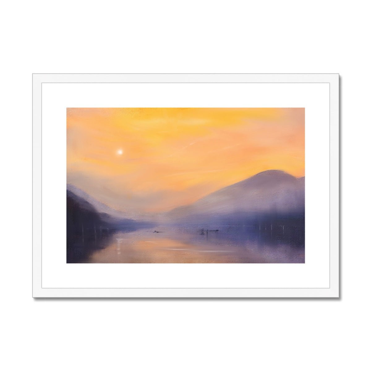 Loch Eck Dusk Painting | Framed & Mounted Prints From Scotland