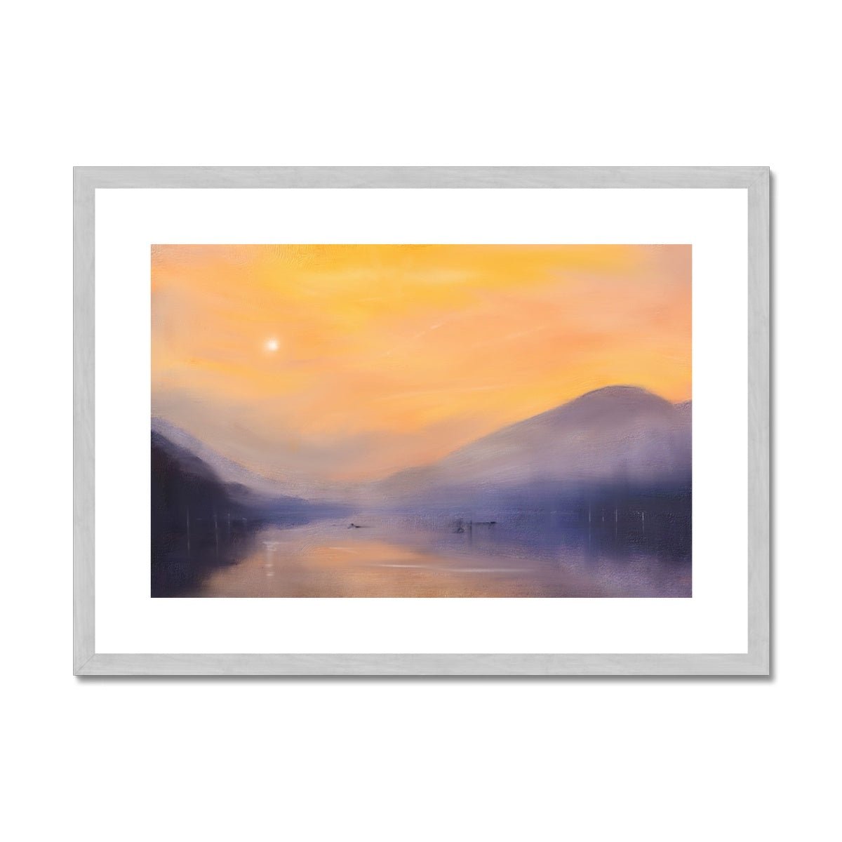 Loch Eck Dusk Painting | Antique Framed & Mounted Prints From Scotland