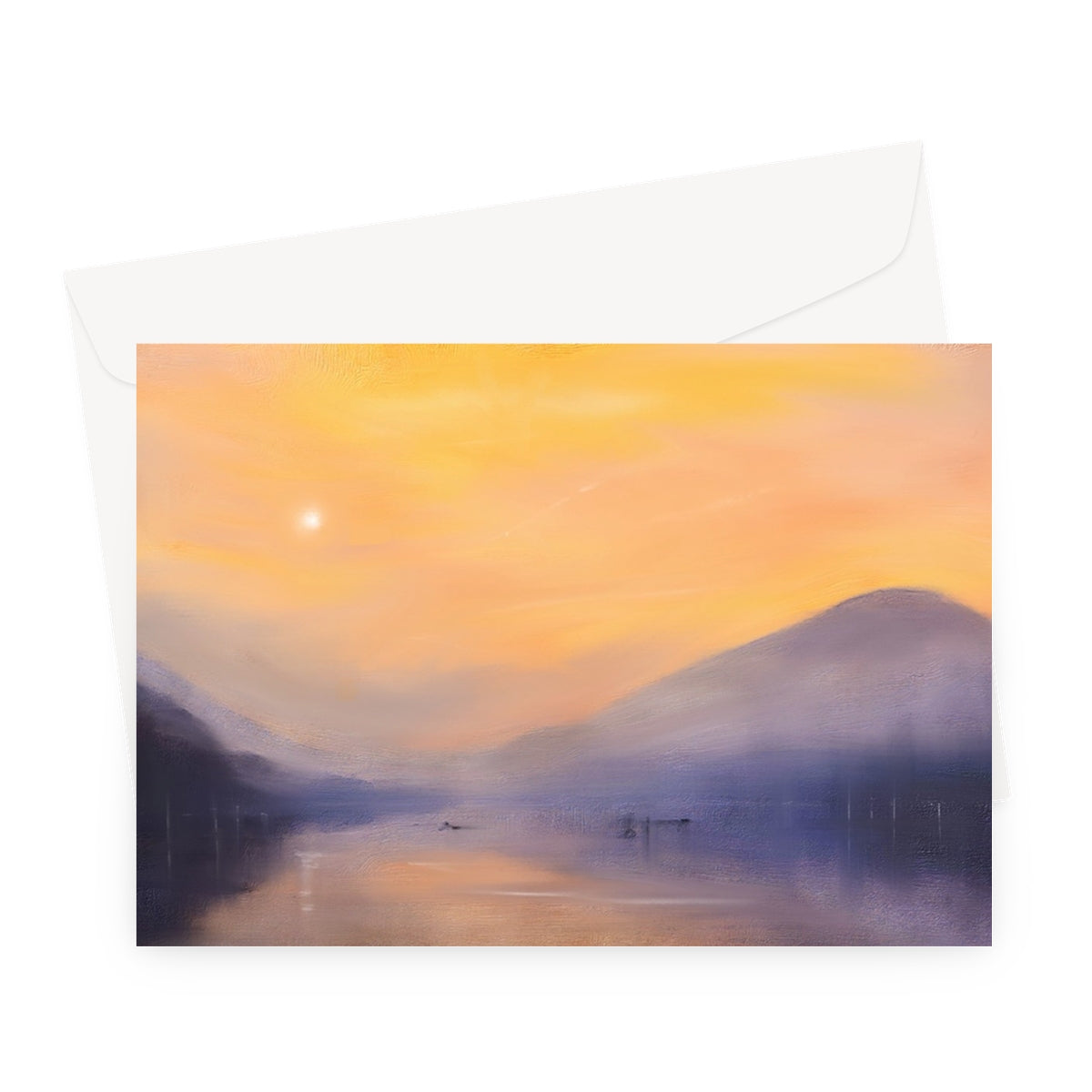 Loch Eck Dusk Scottish Art Gifts Greeting Card