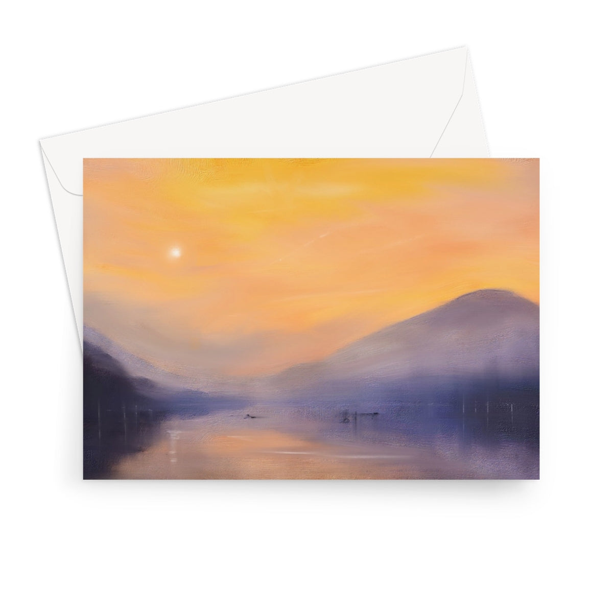 Loch Eck Dusk Scottish Art Gifts Greeting Card