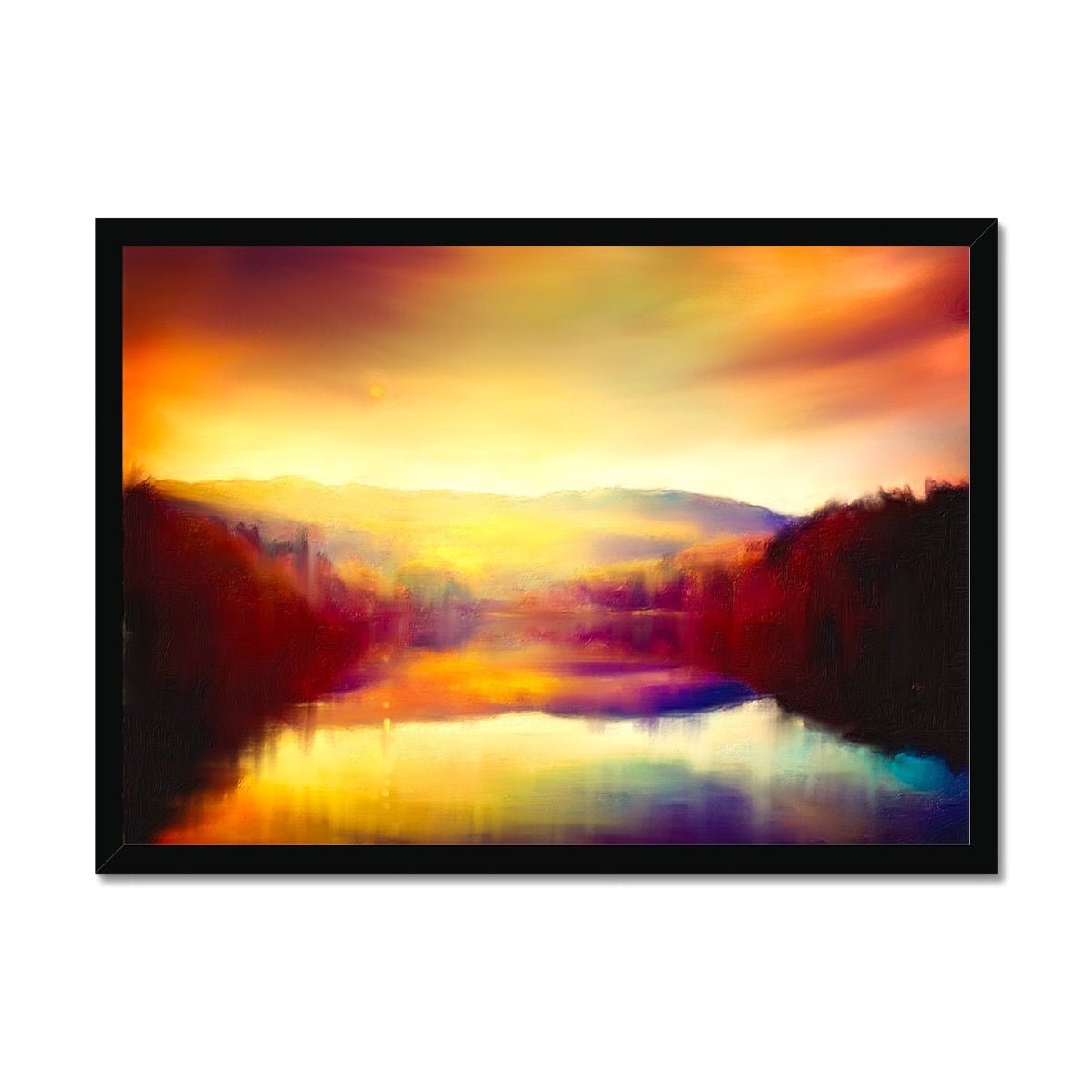 Loch Faskally Dusk Painting | Framed Prints From Scotland