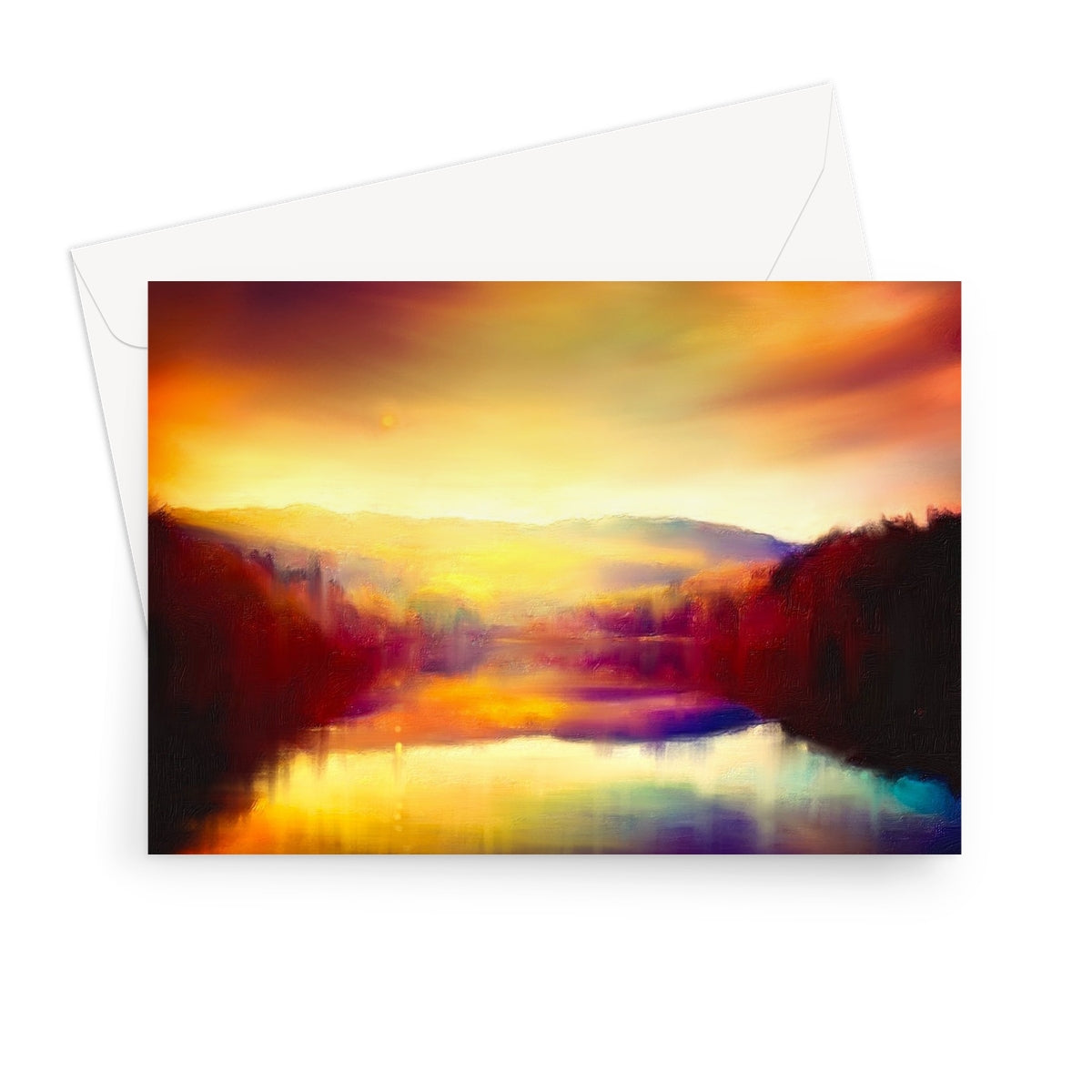 Loch Faskally Dusk Scottish Art Gifts Greeting Card