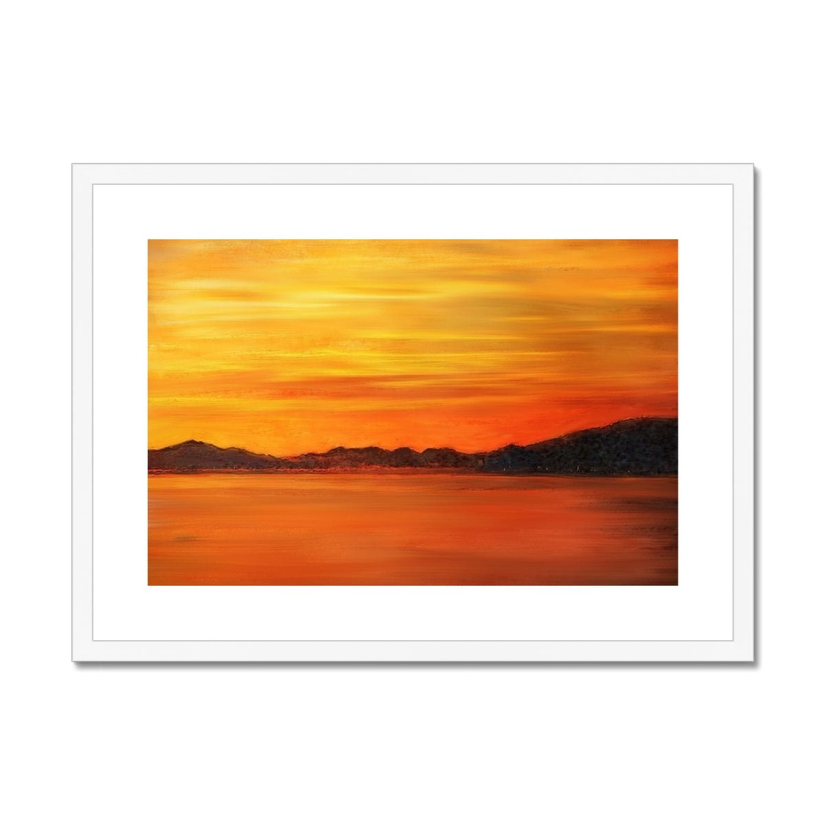 Loch Fyne Sunset Painting | Framed &amp; Mounted Prints From Scotland