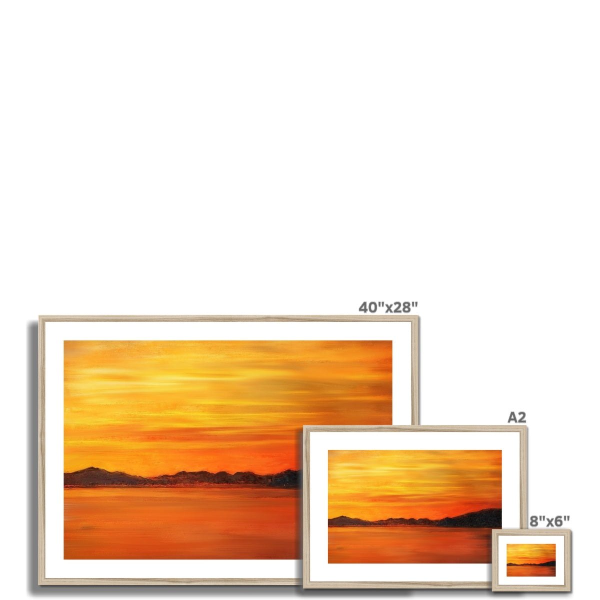 Loch Fyne Sunset Painting | Framed & Mounted Prints From Scotland-Framed & Mounted Prints-Scottish Lochs & Mountains Art Gallery-Paintings, Prints, Homeware, Art Gifts From Scotland By Scottish Artist Kevin Hunter