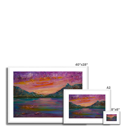 Loch Leven Sunset Painting | Framed &amp; Mounted Prints From Scotland