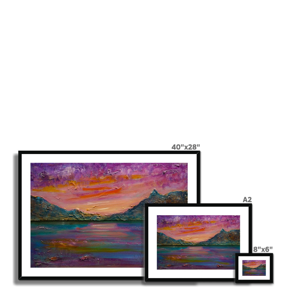 Loch Leven Sunset Painting | Framed &amp; Mounted Prints From Scotland