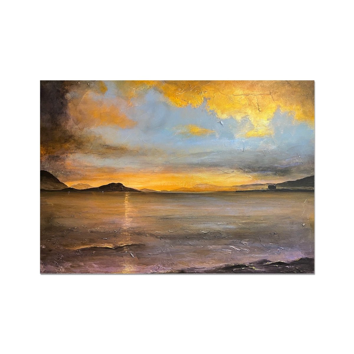 Loch Linnhe Sunset Painting | Fine Art Prints From Scotland-Unframed Prints-Scottish Lochs & Mountains Art Gallery-A2 Landscape-Paintings, Prints, Homeware, Art Gifts From Scotland By Scottish Artist Kevin Hunter
