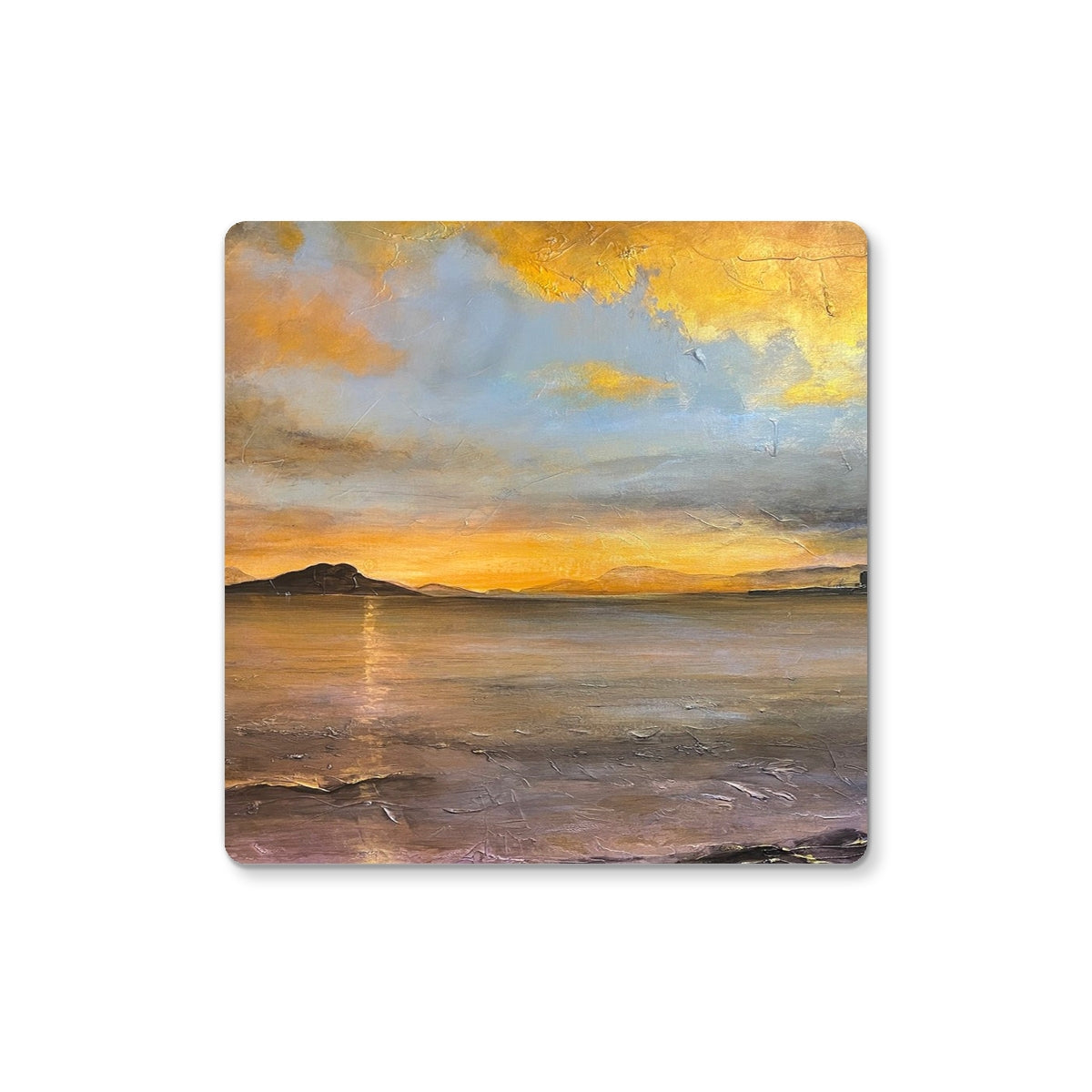 Loch Linnhe Sunset | Scottish Art Gifts | Coaster | Scottish Lochs &amp; Mountains Art Gallery | Paintings, Prints, Homeware and Art Gifts From Scotland By Scottish Artist Kevin Hunter