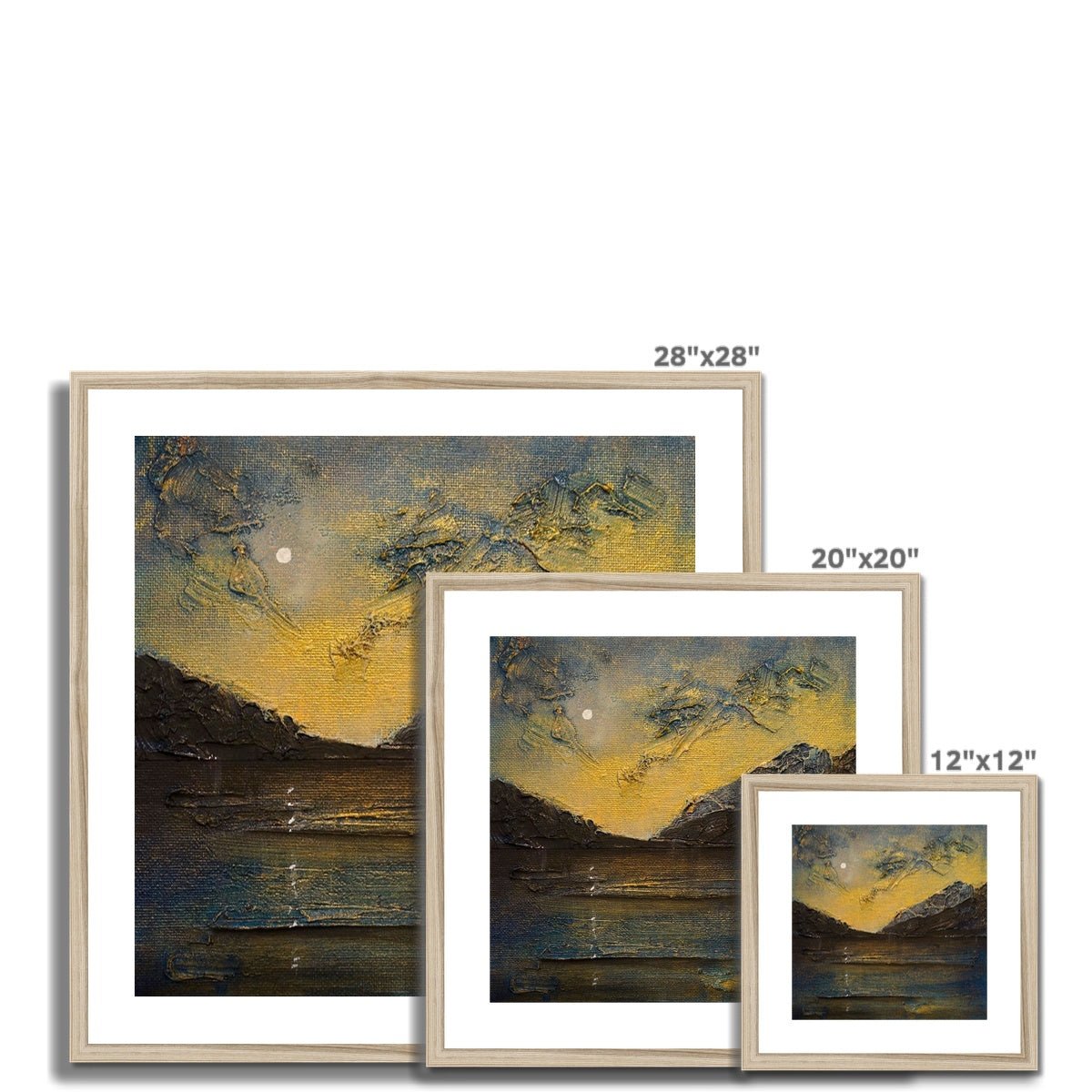 Loch Lomond Moonlight Painting | Framed &amp; Mounted Prints From Scotland