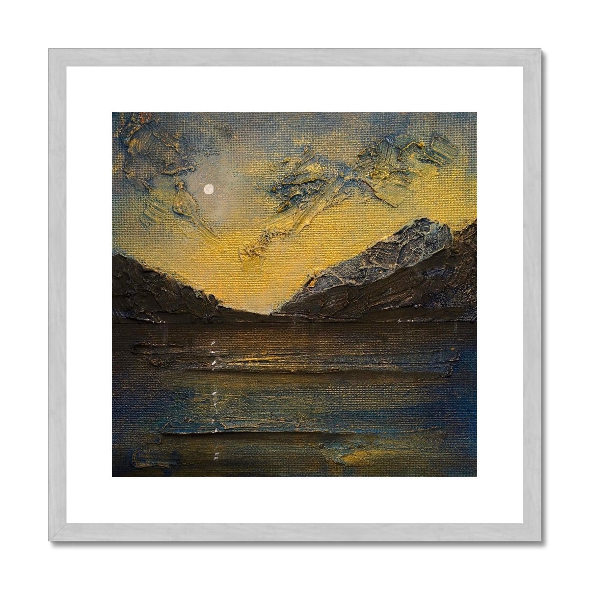 Loch Lomond Moonlight Painting | Antique Framed & Mounted Prints From Scotland