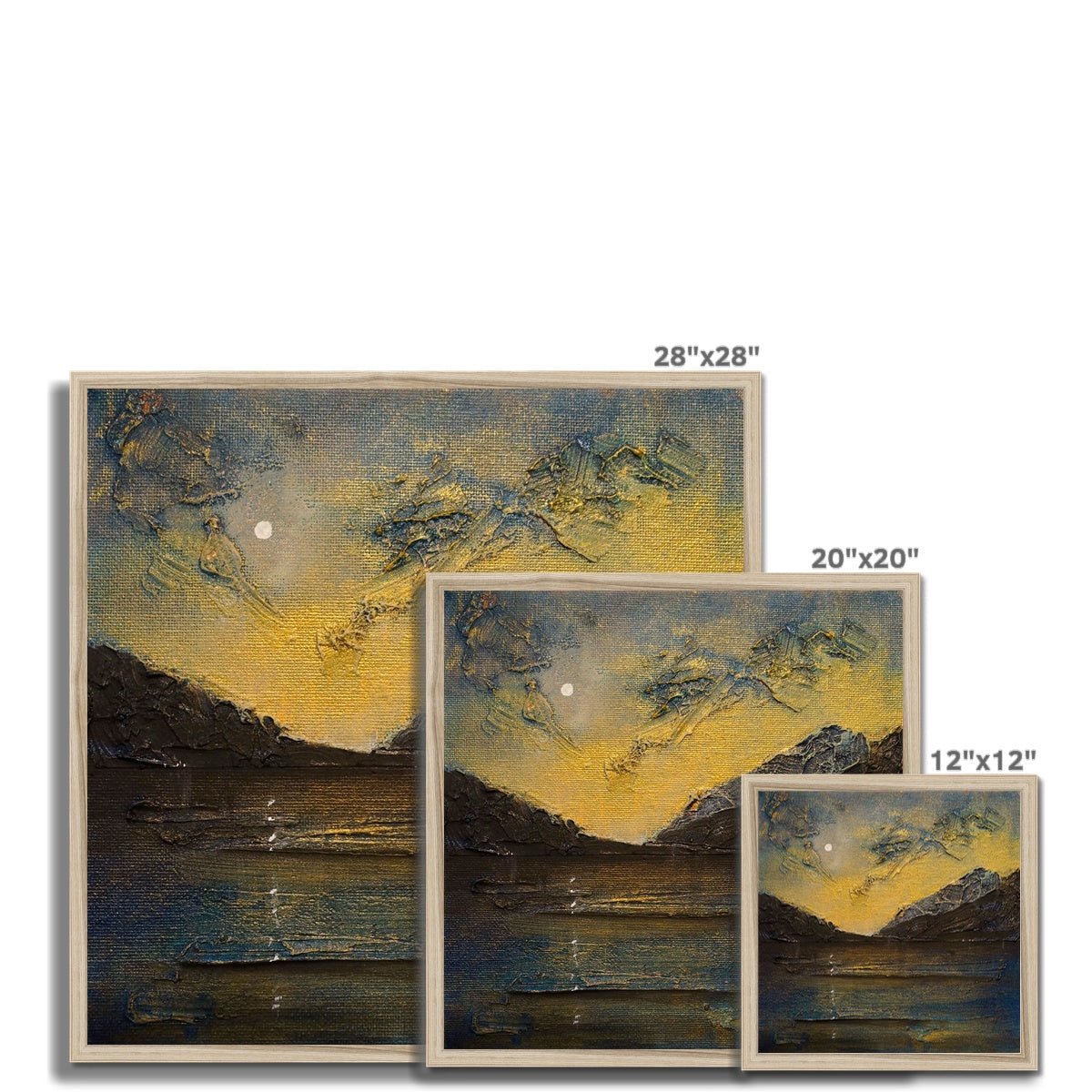 Loch Lomond Moonlight Painting | Framed Prints From Scotland-Framed Prints-Scottish Lochs & Mountains Art Gallery-Paintings, Prints, Homeware, Art Gifts From Scotland By Scottish Artist Kevin Hunter