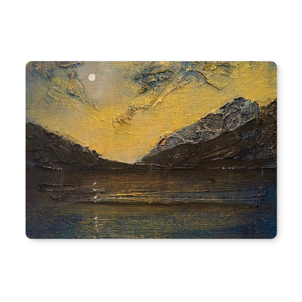 Loch Lomond Moonlight | Scottish Art Gifts | Placemat | Scottish Lochs &amp; Mountains Art Gallery | Paintings, Prints, Homeware and Art Gifts From Scotland By Scottish Artist Kevin Hunter