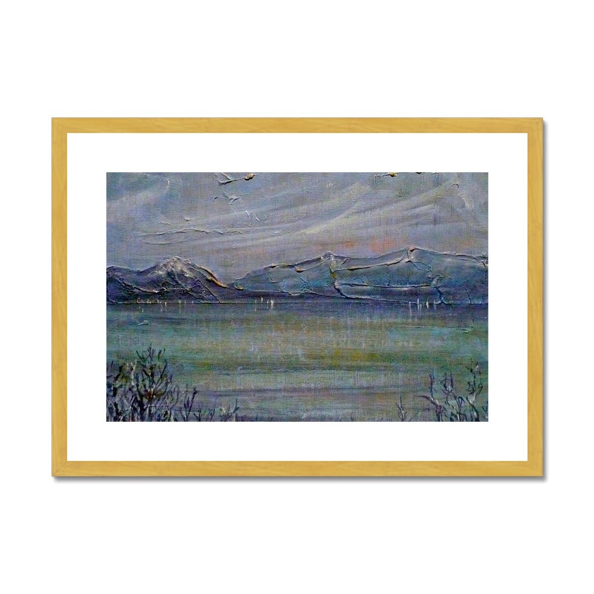 Loch Morlich Moonlight Painting | Antique Framed & Mounted Prints From Scotland