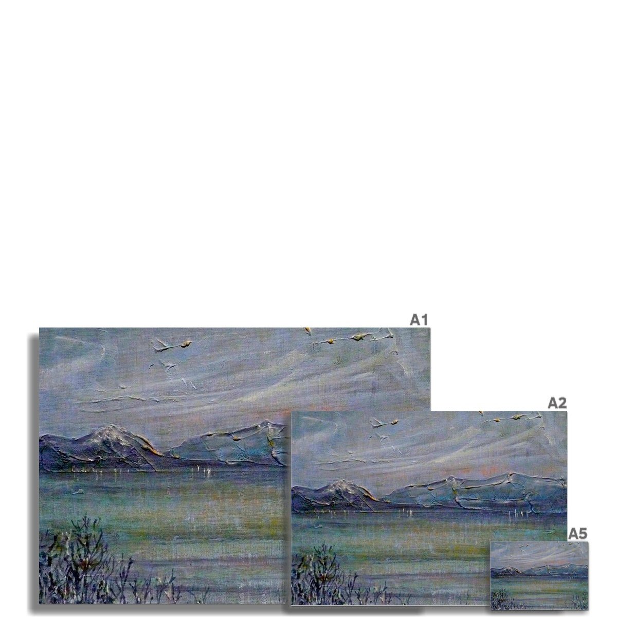 Loch Morlich Moonlight Painting | Fine Art Prints From Scotland-Unframed Prints-Scottish Lochs & Mountains Art Gallery-Paintings, Prints, Homeware, Art Gifts From Scotland By Scottish Artist Kevin Hunter