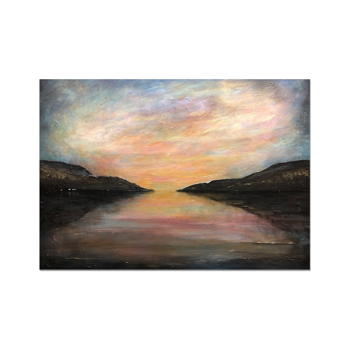 Loch Ness Glow Prints | Scottish Lochs &amp; Mountains Art Gallery | Paintings, Prints, Homeware and Art Gifts From Scotland By Scottish Artist Kevin Hunter