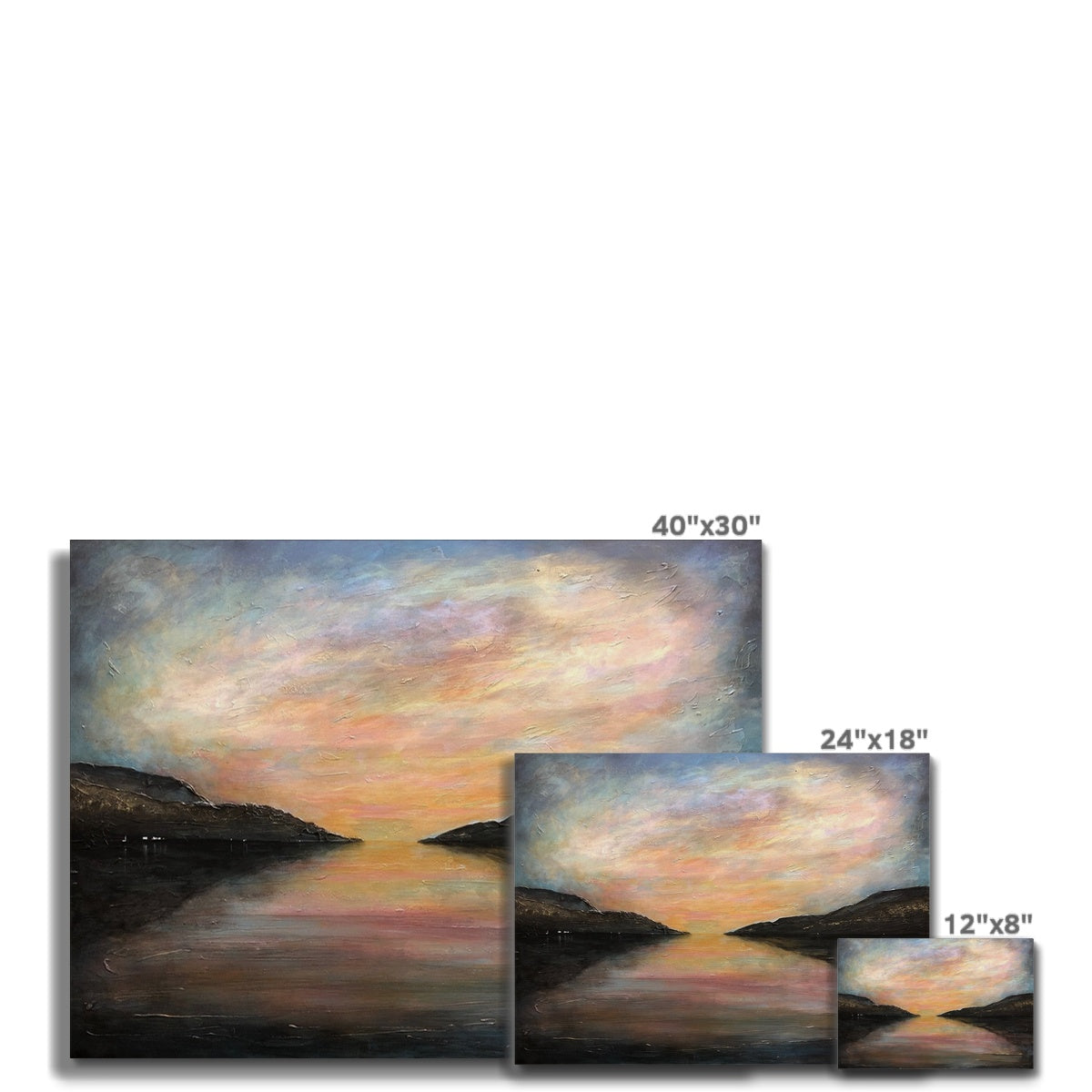 Loch Ness Glow Canvas | Scottish Lochs & Mountains Art Gallery | Paintings, Prints, Homeware and Art Gifts From Scotland By Scottish Artist Kevin Hunter