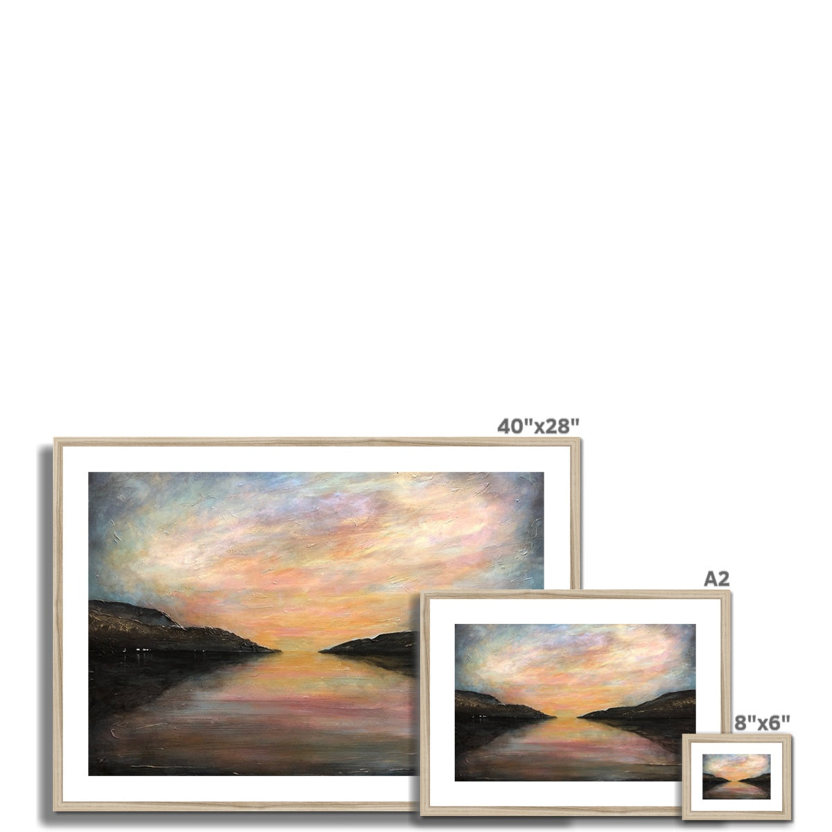 Loch Ness Glow Painting | Framed & Mounted Prints From Scotland