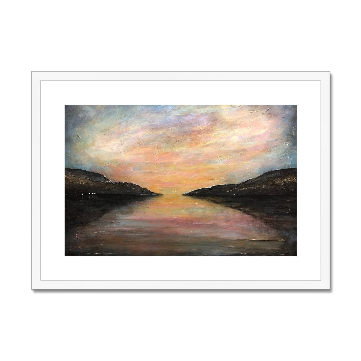 Loch Ness Glow Painting | Framed & Mounted Prints From Scotland