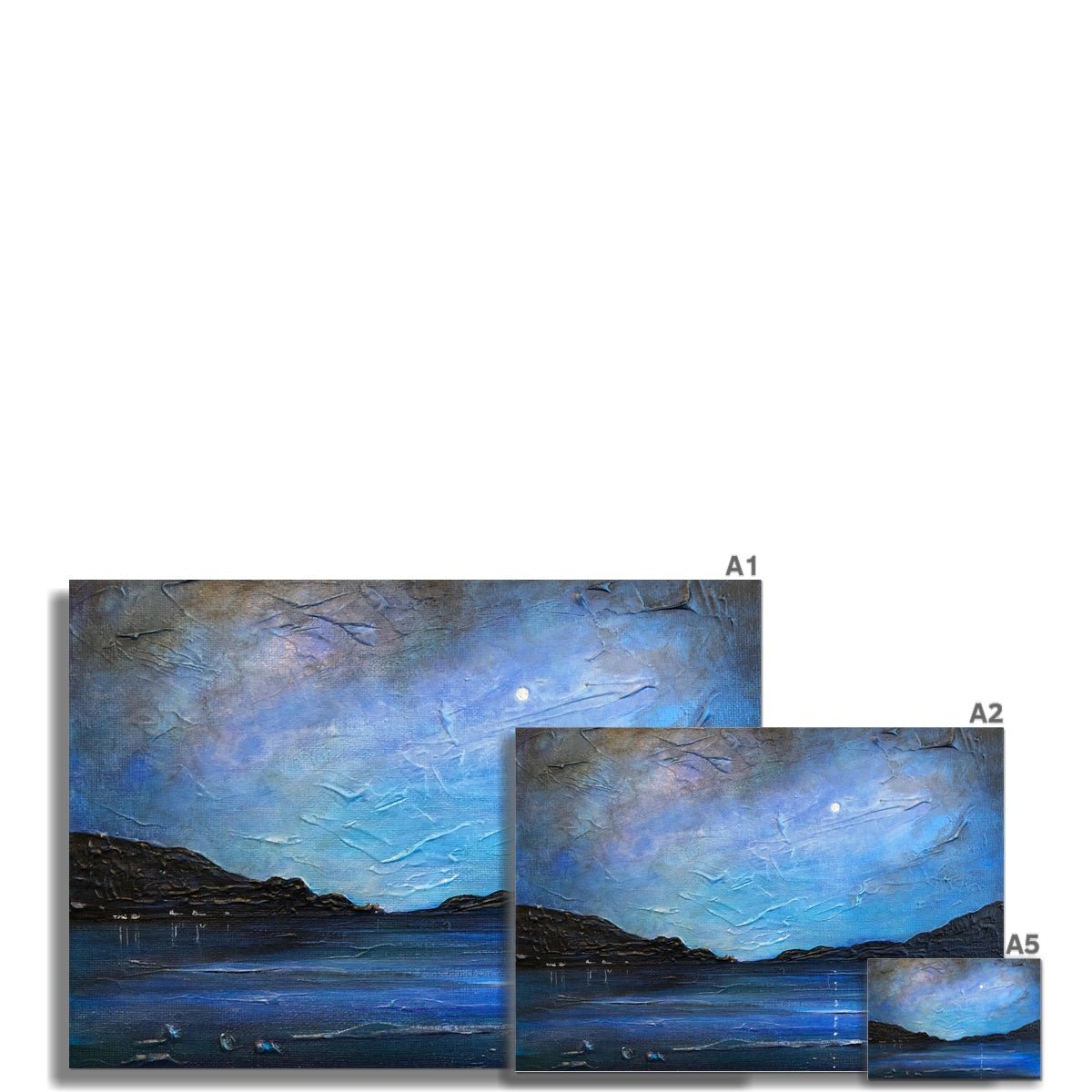 Loch Ness Moonlight Painting | Signed Art Prints From Scotland | By Scottish Artist Hunter