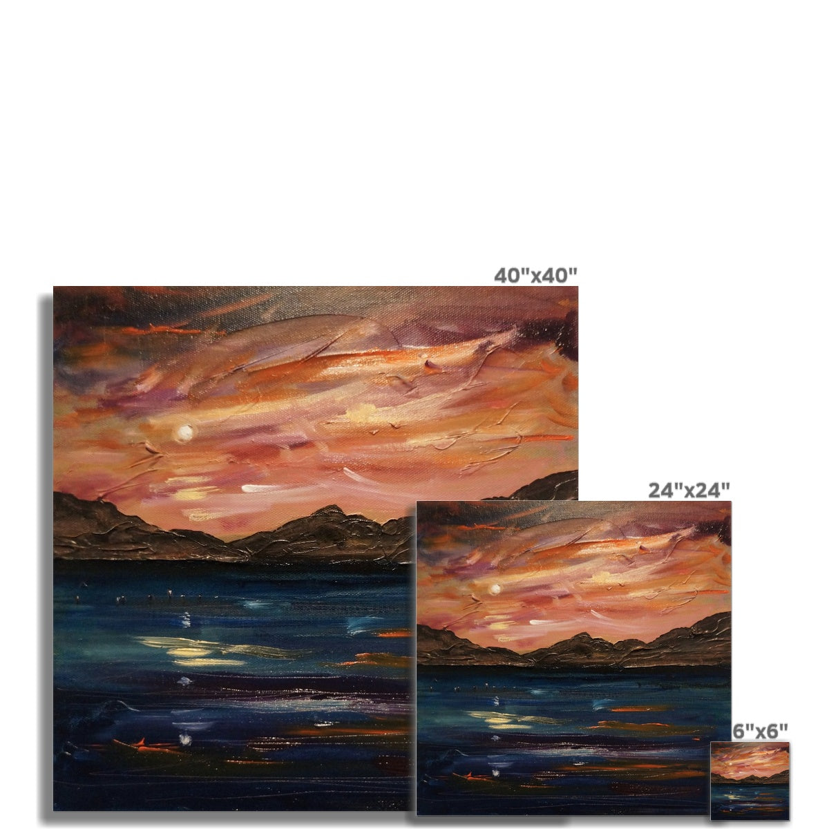 Loch Ness Moonset Painting | Signed Art Prints From Scotland | By Scottish Artist Hunter