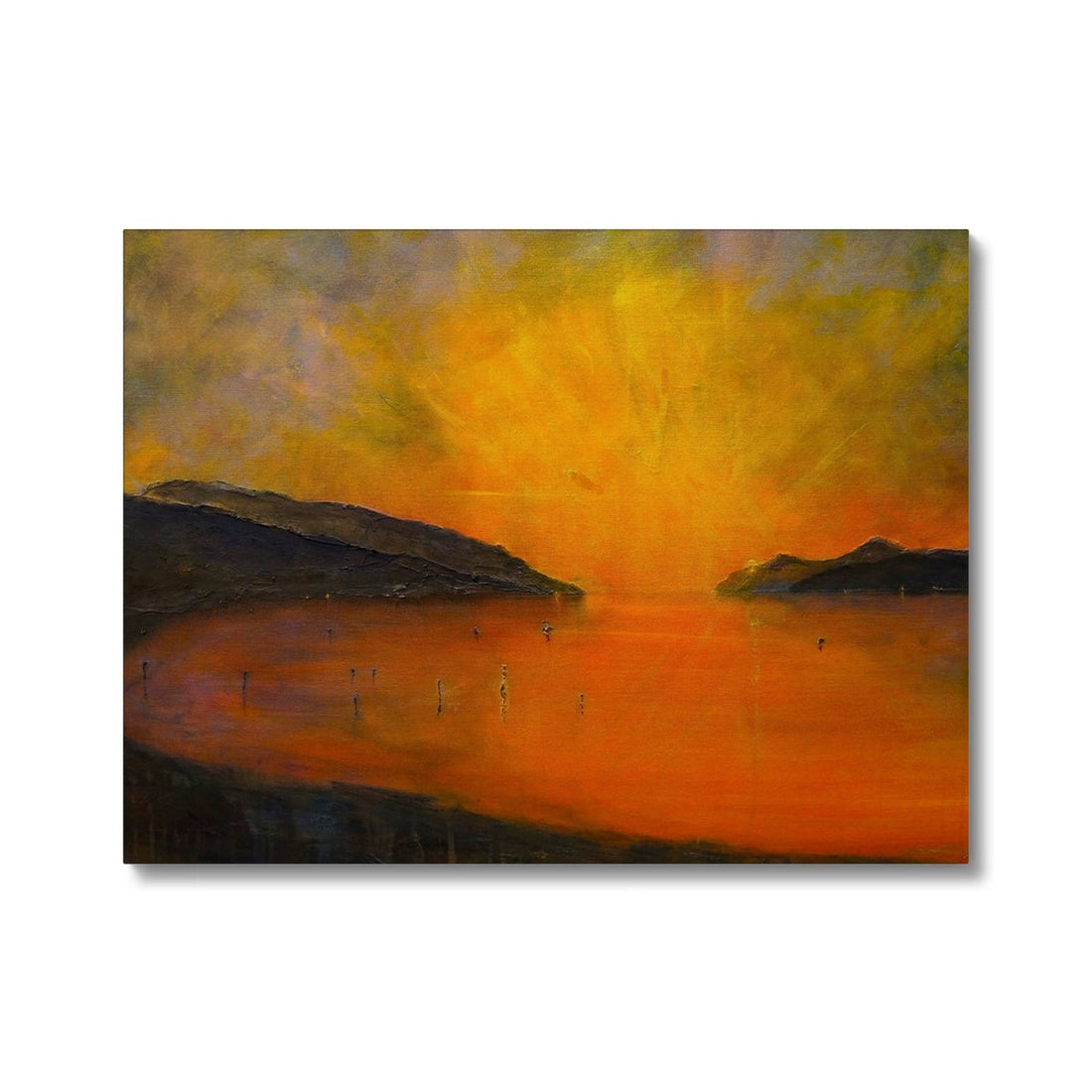 Loch Ness Sunset Canvas | Scottish Lochs &amp; Mountains Art Gallery | Paintings, Prints, Homeware and Art Gifts From Scotland By Scottish Artist Kevin Hunter