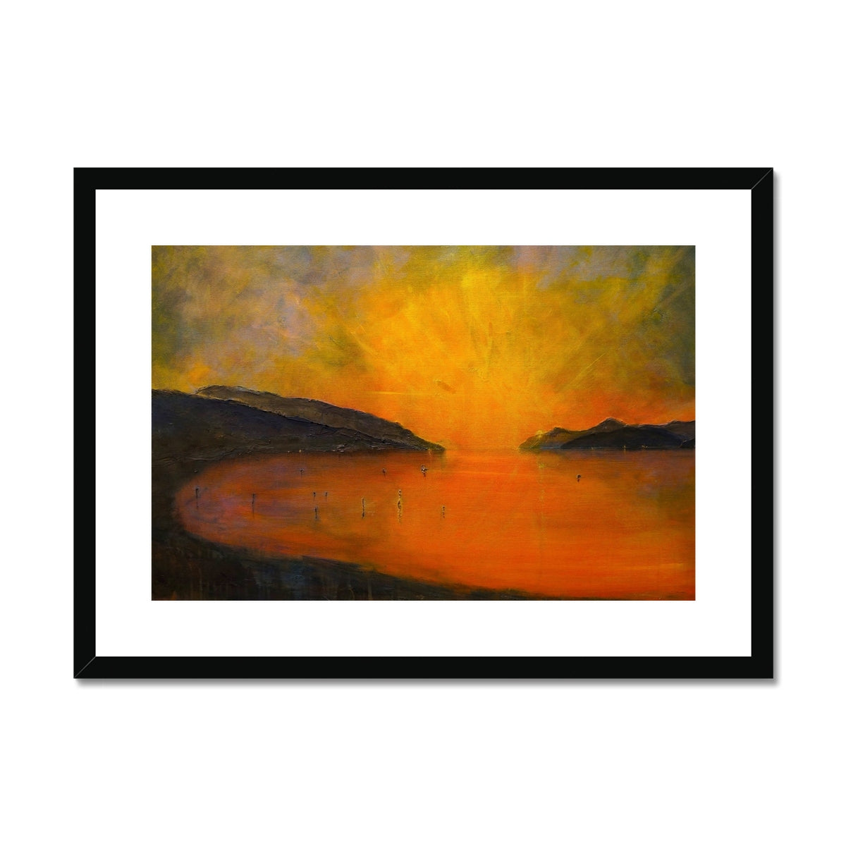 Loch Ness Sunset Painting | Framed &amp; Mounted Prints From Scotland