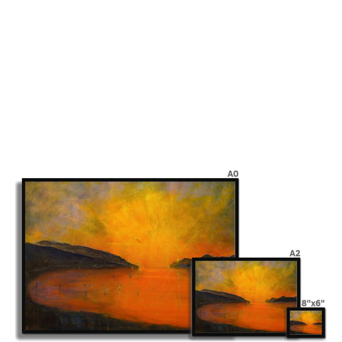 Loch Ness Sunset Painting | Framed Prints From Scotland