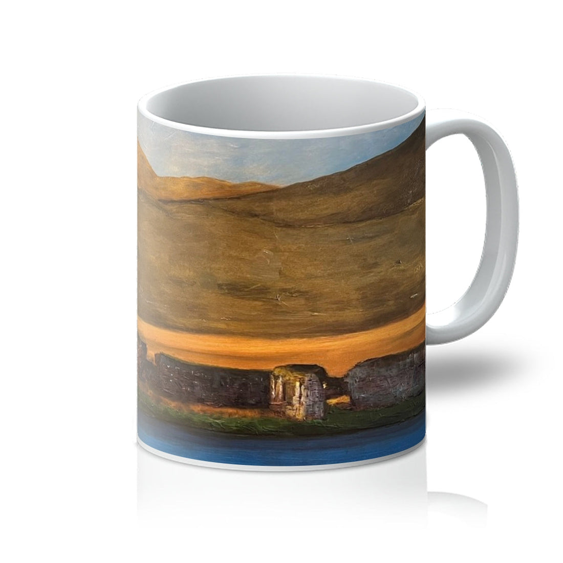 Lochindorb Castle Art Gifts Mug | Scottish Lochs &amp; Mountains Art Gallery | Paintings, Prints, Homeware and Art Gifts From Scotland By Scottish Artist Kevin Hunter