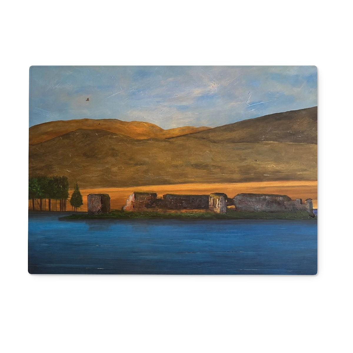 Lochindorb Castle Art Gifts Glass Chopping Board