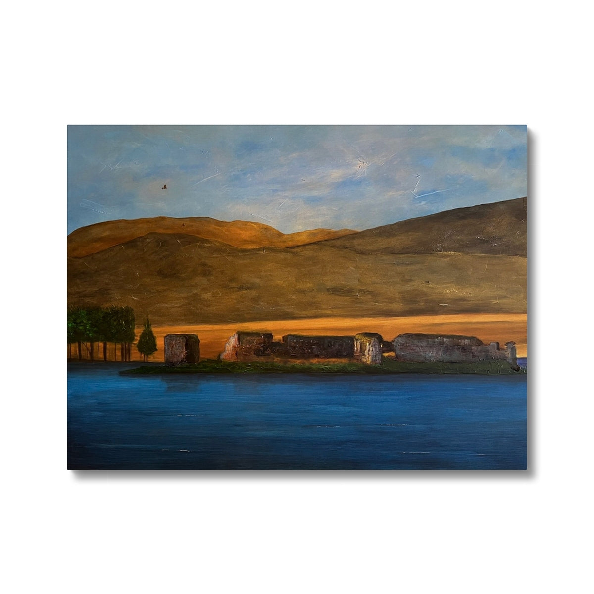 Lochindorb Castle Canvas | Scottish Lochs &amp; Mountains Art Gallery | Paintings, Prints, Homeware and Art Gifts From Scotland By Scottish Artist Kevin Hunter