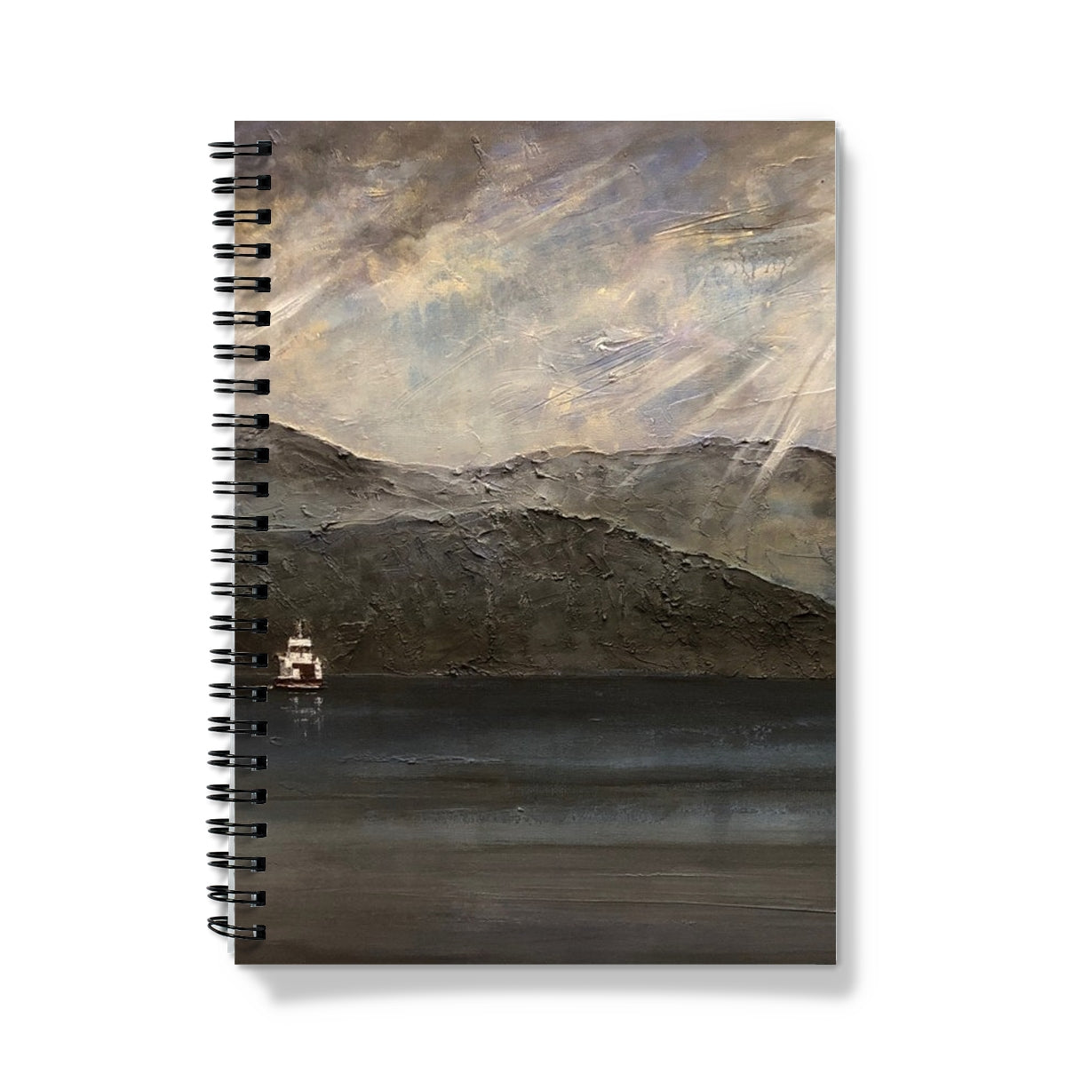 Lochranza Moonlit Ferry Arran Art Gifts Notebook