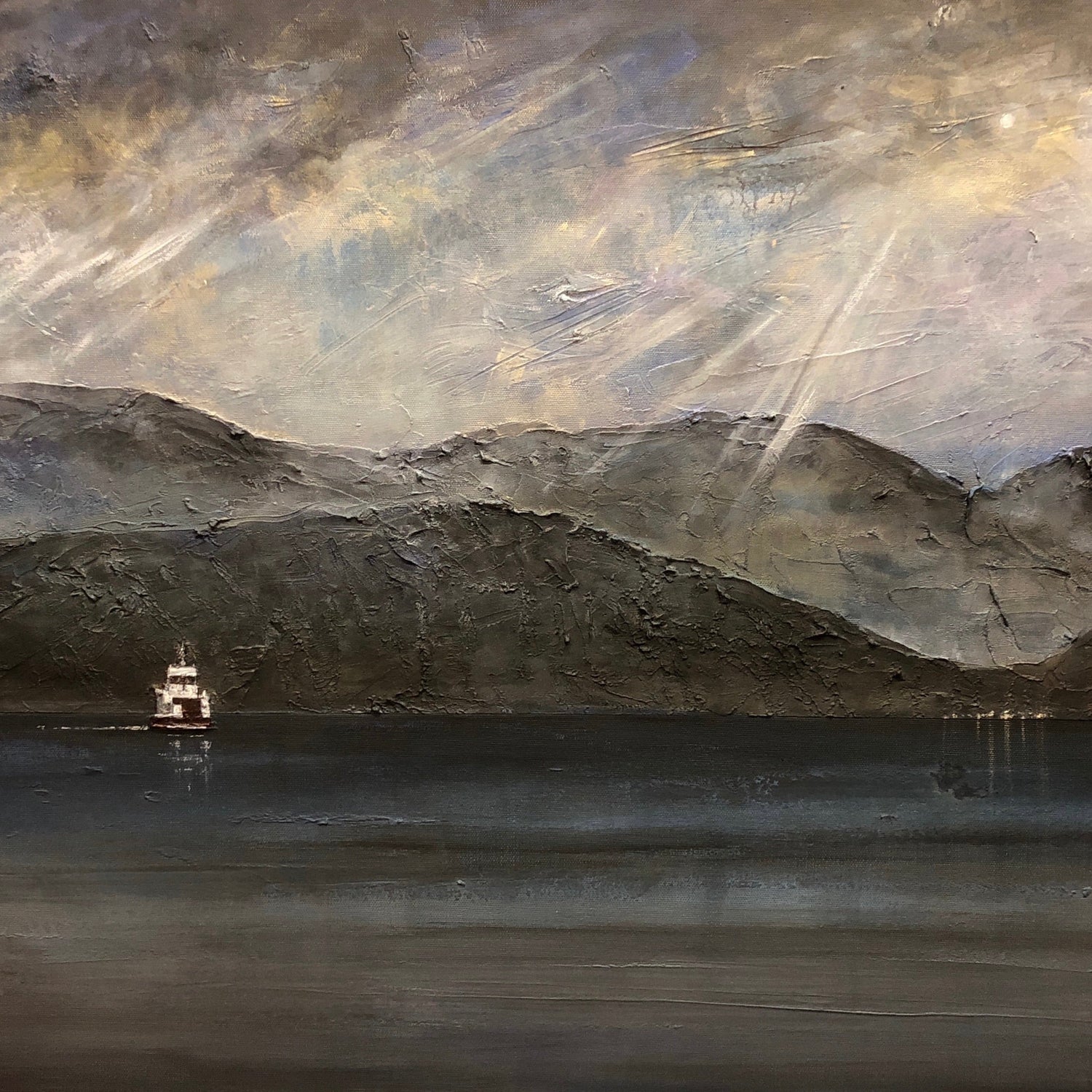 Lochranza Moonlit Ferry Arran | Scotland In Your Pocket Art Print